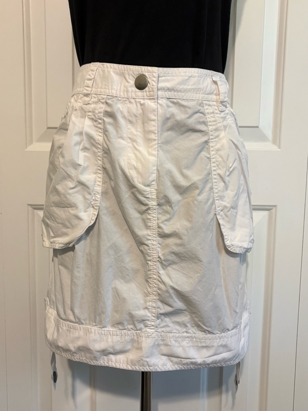 MIXIT White Cargo Mini Skirt with Pocket Flaps